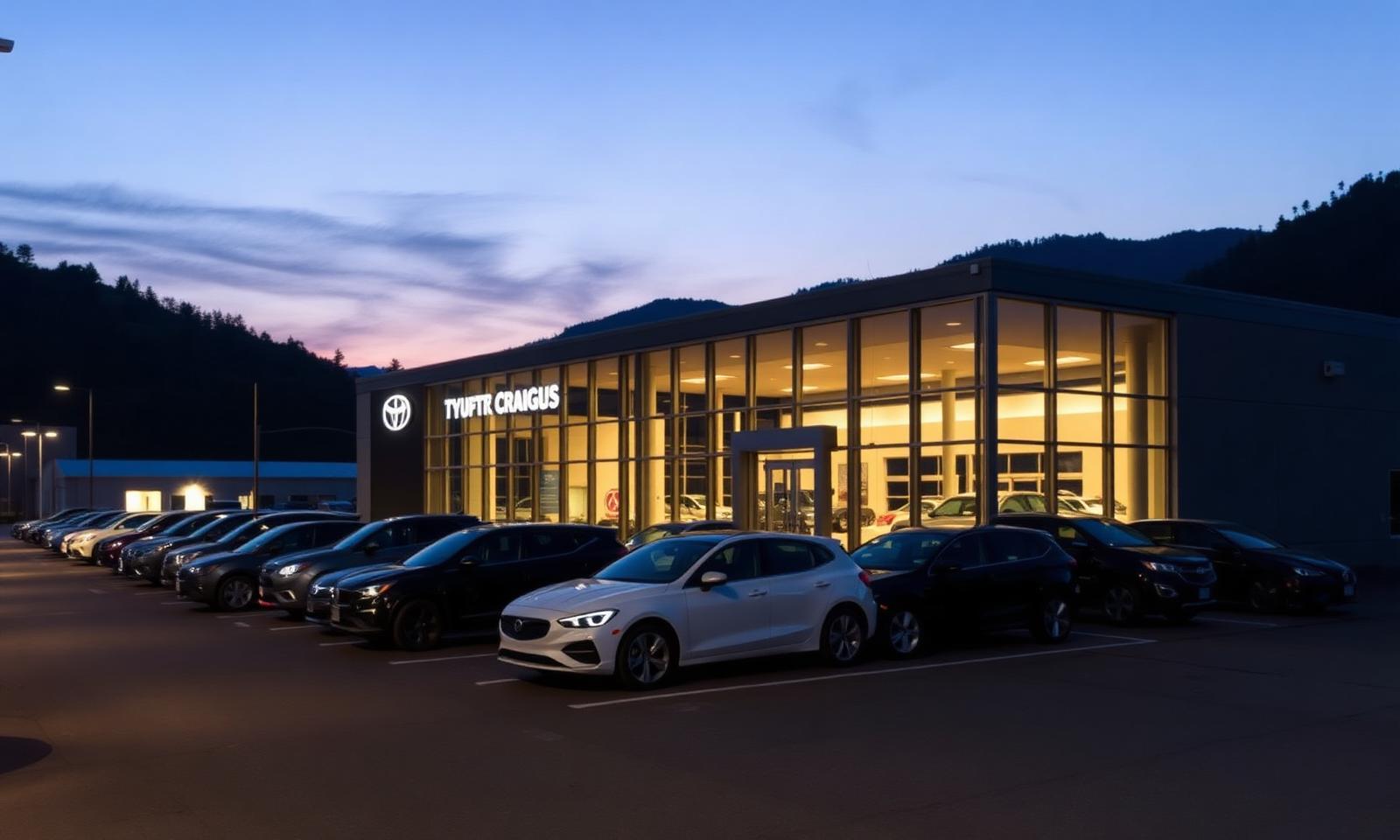 Summit Auto dealership at dusk